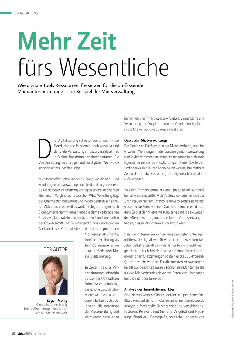 !!Presseschau!! Unser Geschäftsführer Eugen Mönig im Interview in der aktuellen Ausgabe des VDIVaktuell